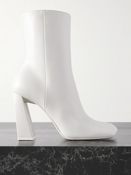  Amina Muaddi Amina Muaddi - Marine Leather Ankle Boots - White 