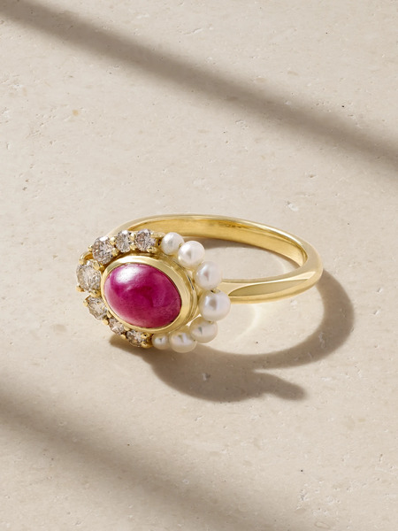  Amrapali London Amrapali London - Navratna 18-karat Gold Multi-stone Ring - 6 