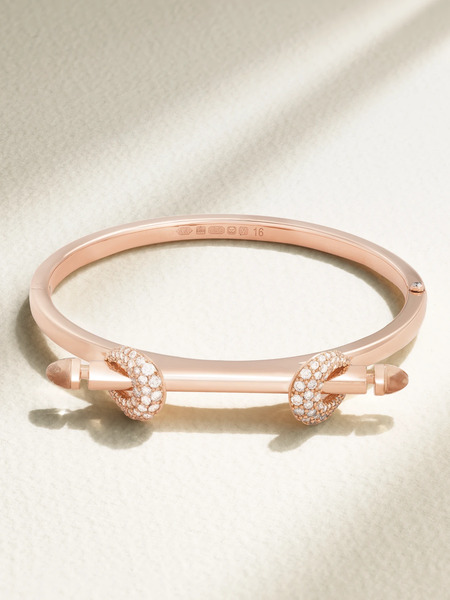  Ananya Ananya - Chakra Icon 18-karat Rose Gold, Diamond And Quartz Bangle - 15 
