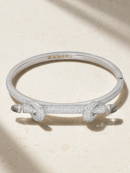  Ananya Ananya - Chakra Icon 18-karat White Gold, Diamond And Quartz Bangle - 16 