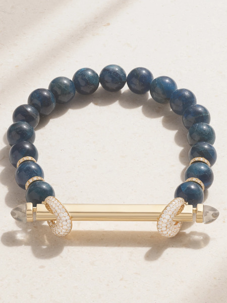  Ananya Ananya - Chakra 18-karat Gold Multi-stone Bracelet - Blue 