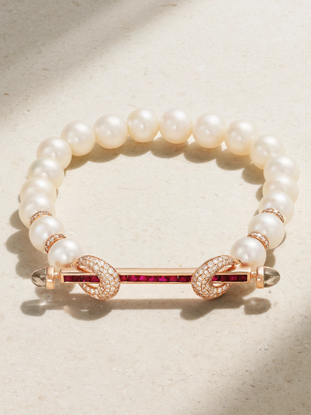  Ananya Ananya - Chakra 18-karat Rose Gold Multi-stone Bracelet - 17 