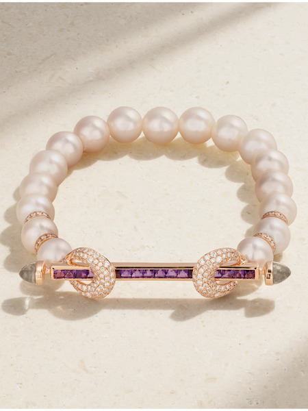  Ananya Ananya - Chakra 18-karat Rose Gold Multi-stone Bracelet - 17 
