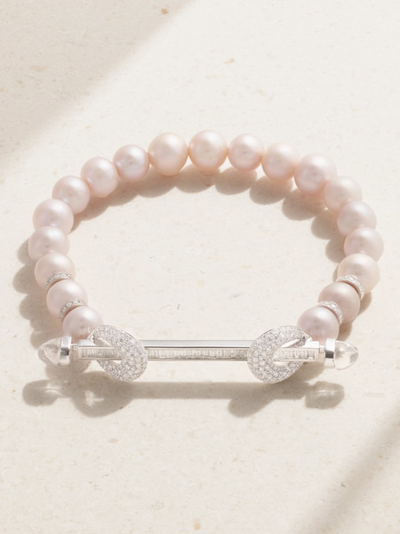  Ananya Ananya - Chakra 18-karat White Gold Multi-stone Bracelet - Lilac 