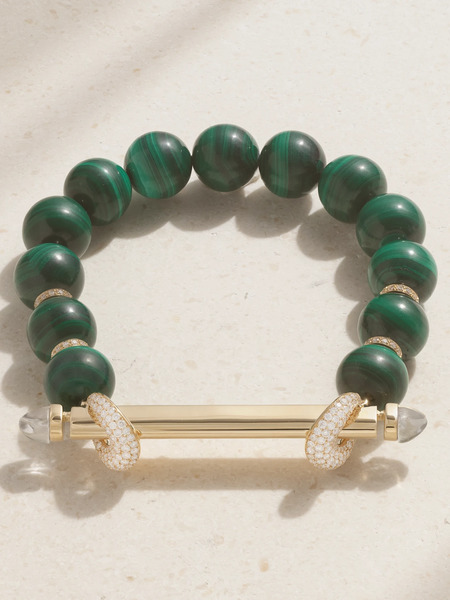  Ananya Ananya - Jumbo Chakra 18-karat Gold Multi-stone Bracelet - Green 