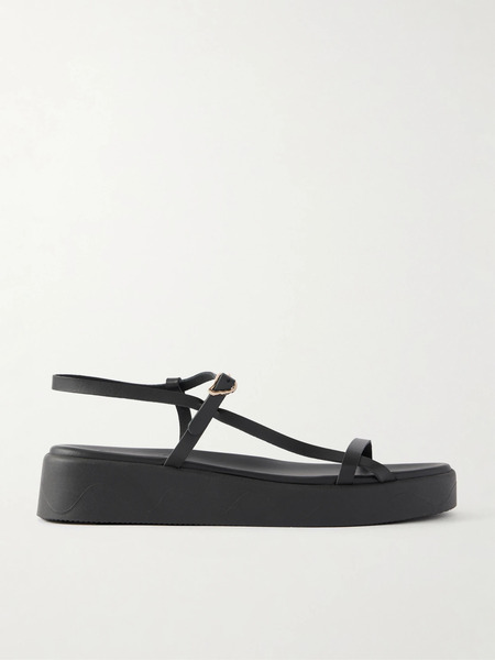  Ancient Greek Sandals Ancient Greek Sandals - Politia Leather Platform Sandals - Black 