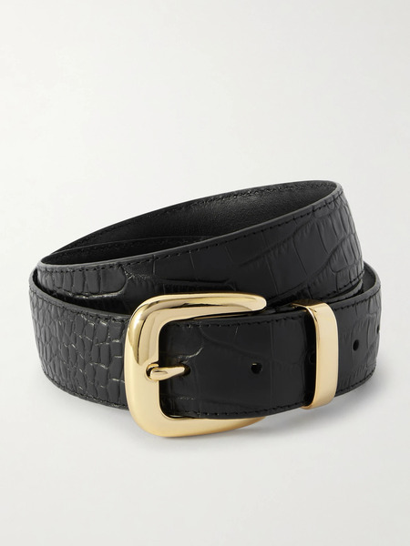  Anderson's Anderson's - Croc-effect Leather Belt - Black 