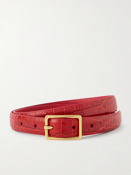  Anderson's Anderson's - Croc-effect Leather Belt - Red 