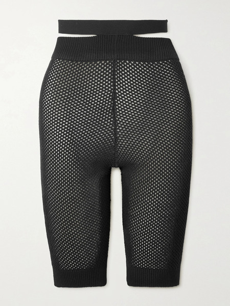  Andreadamo Andreadamo - Cutout Open-knit Shorts - Black 