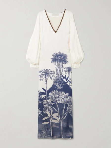  Andres Otalora Andres Otalora - Gingko Printed Lenzing™ Ecovero™-blend Maxi Dress - Ivory 