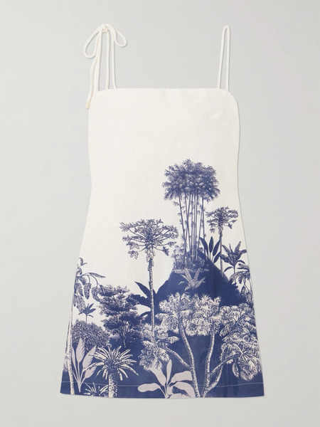  Andres Otalora Andres Otalora - Tres Pm Printed Linen Mini Dress - Navy 