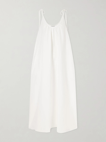  Anine Bing Anine Bing - Flora Gathered Lyocell And Linen-blend Maxi Dress - White 
