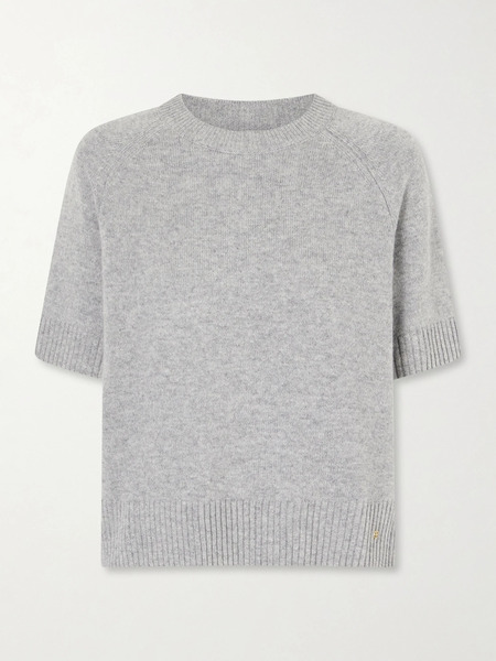  Anine Bing Anine Bing - Jackson Logo-embellished Cashmere Sweater - Gray 