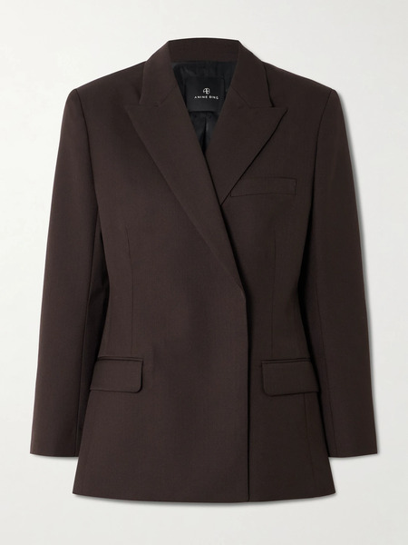  Anine Bing Anine Bing - Woven Blazer - Dark Brown 