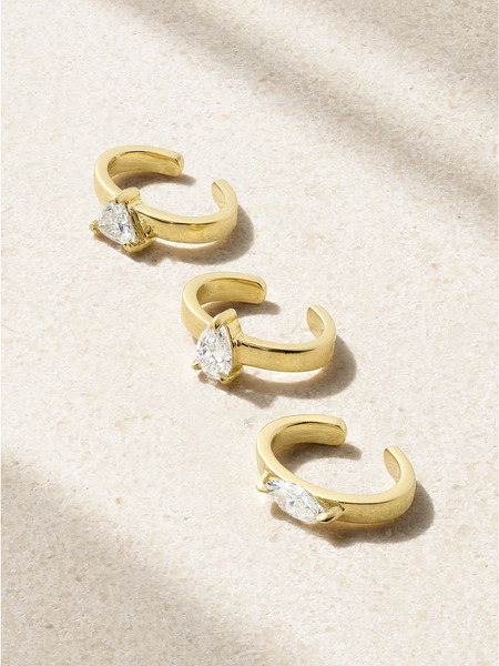  Anita Ko Anita Ko - Set Of Three 18-karat Gold Diamond Ear Cuffs - One Size 
