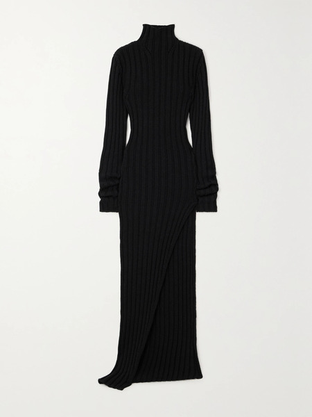  Ann Demeulemeester Ann Demeulemeester - Cyntia Ribbed Wool Turtleneck Sweater - Black 
