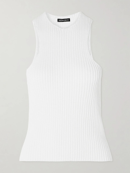  Ann Demeulemeester Ann Demeulemeester - Noya Ribbed Cotton Tank - White 
