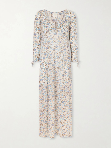  Anna Sui Anna Sui - Calico Floral-print Jersey Midi Dress - Multi 