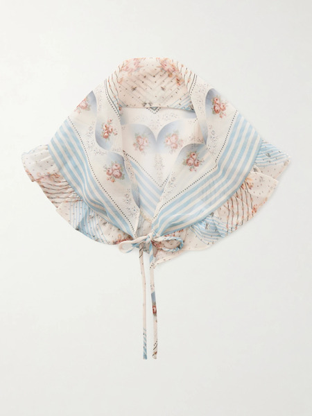  Anna Sui Anna Sui - Ruffled Printed Chiffon Headband - Blue 