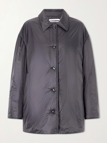  Another Tomorrow Another Tomorrow - Balmacaan Padded Recycled-shell Coat - Black 