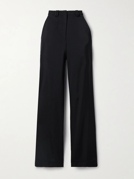  Another Tomorrow Another Tomorrow - Crepe Straight-leg Pants - Black 