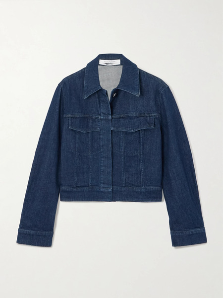  Another Tomorrow Another Tomorrow - Cropped Denim Jacket - Blue 