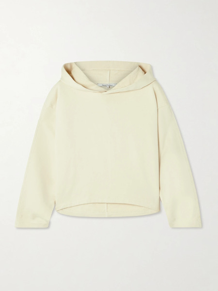  Another Tomorrow Another Tomorrow - Cropped Organic Cotton-blend Jersey Hoodie - Cream 