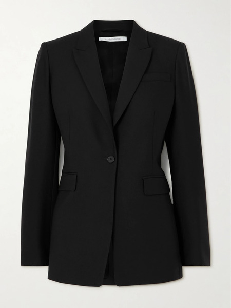  Another Tomorrow Another Tomorrow - Grain De Poudre Wool Blazer - Black 