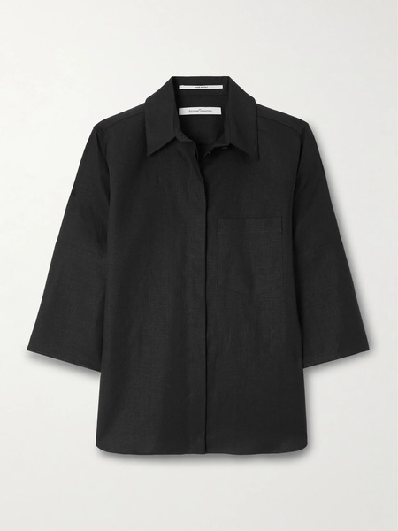  Another Tomorrow Another Tomorrow - Linen Shirt - Black 