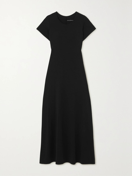  Another Tomorrow Another Tomorrow - + Net Sustain Fitted Tee Organic Cotton And Tencel Lyocell-blend Jersey Midi Dress - Black 