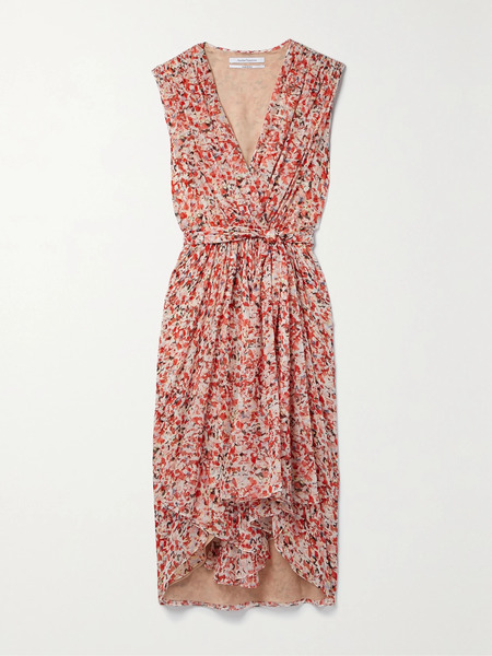  Another Tomorrow Another Tomorrow - + Net Sustain Gathered Printed Peace Silk Midi Dress - It36 