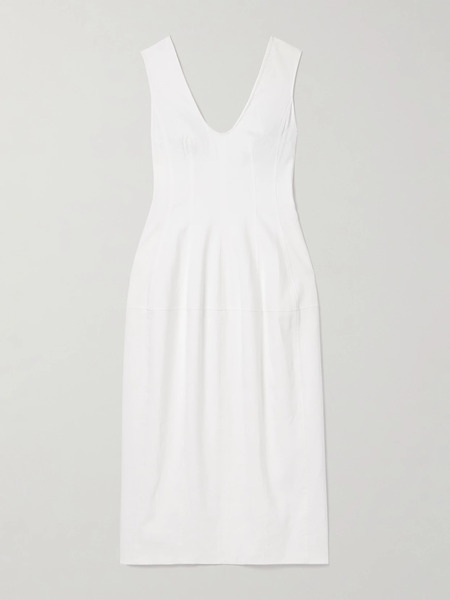  Another Tomorrow Another Tomorrow - Organic Hemp-blend Midi Dress - White 
