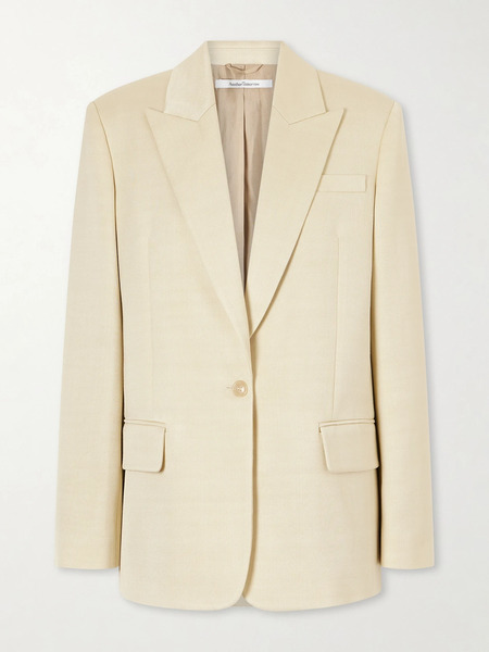  Another Tomorrow Another Tomorrow - Oversized Twill Blazer - Sand 