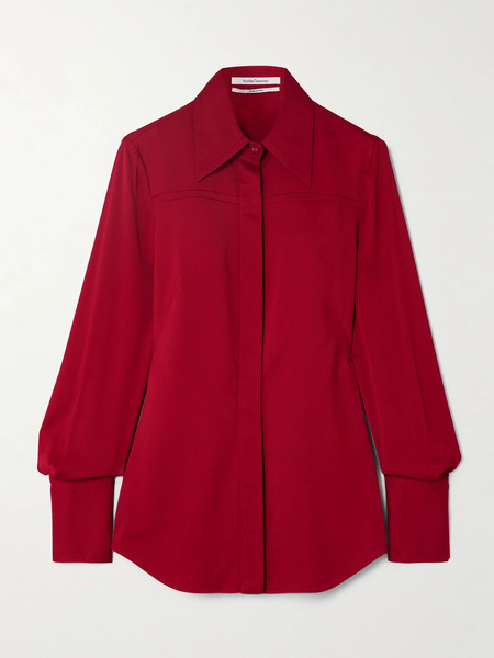  Another Tomorrow Another Tomorrow - Satin-crepe Shirt - Red 