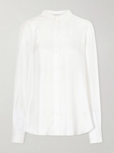  Another Tomorrow Another Tomorrow - Silk-twill Shirt - Off-white 