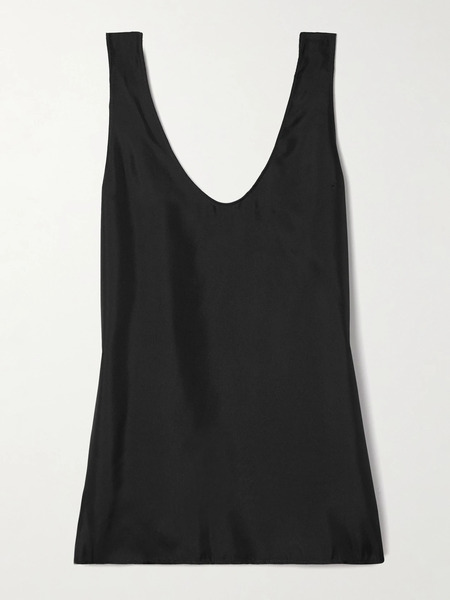  Another Tomorrow Another Tomorrow - Silk-twill Tank - Black 