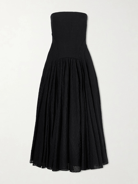  Another Tomorrow Another Tomorrow - Strapless Woven Midi Dress - Black 