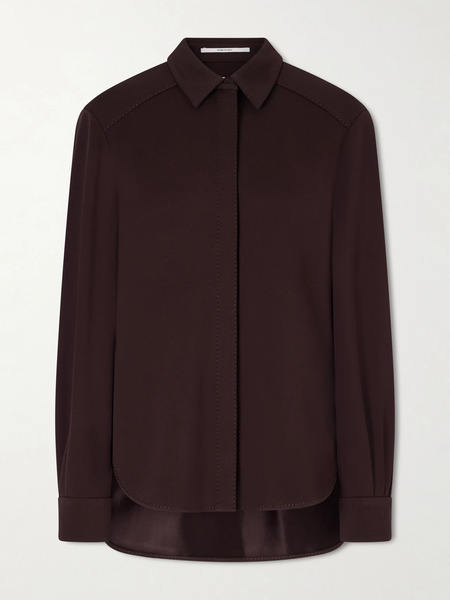  Another Tomorrow Another Tomorrow - Stretch-jersey Blouse - Dark Brown 