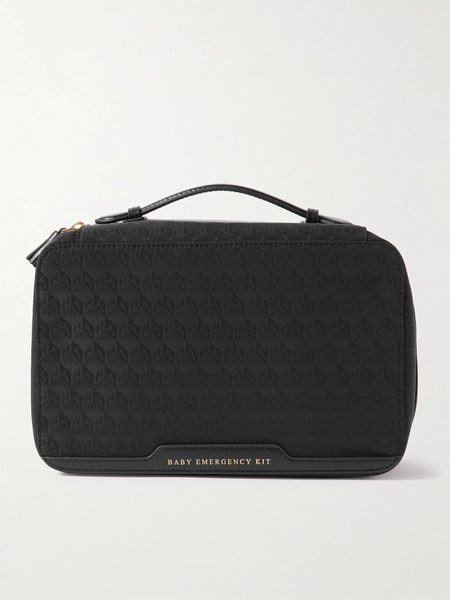  Anya Hindmarch Anya Hindmarch - Baby Emergency Kit Leather-trimmed Shell Pouch - Black 