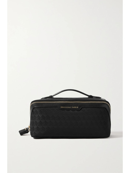  Anya Hindmarch Anya Hindmarch - Dressing Table Leather-trimmed Logo-jacquard Nylon Cosmetics Case - Black 