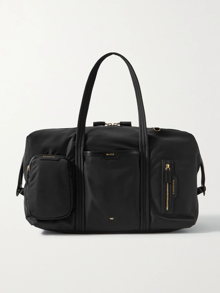  Anya Hindmarch Anya Hindmarch - Inflight Leather-trimmed Econyl Weekend Bag - Black 
