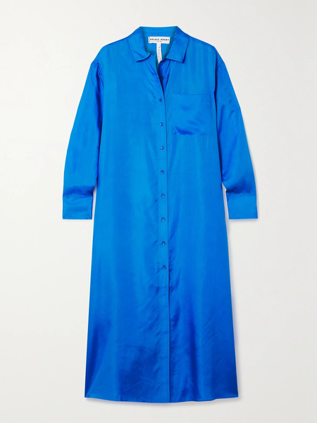  Apiece Apart Apiece Apart - Viva Silk-satin Shirt Dress - Blue 