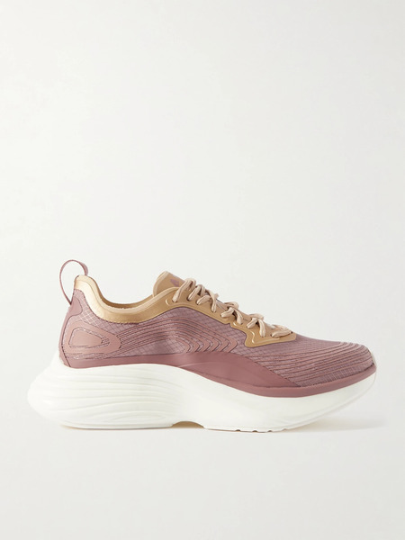  Apl Athletic Propulsion Labs Apl Athletic Propulsion Labs - Streamline Metallic Rubber-trimmed Mesh Sneakers - Brown 