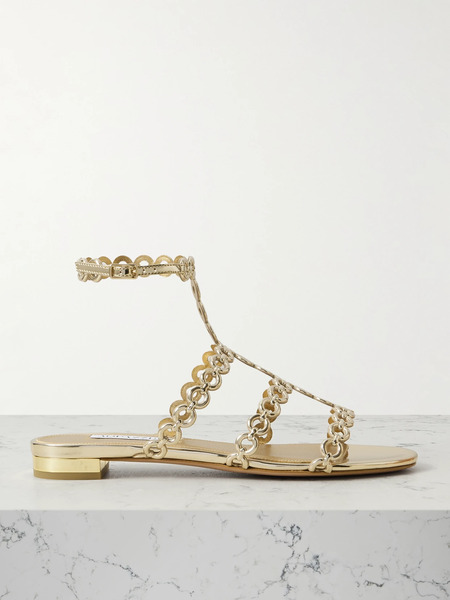  Aquazzura Aquazzura - Infinity Metallic Sandals - Shiny Gold 