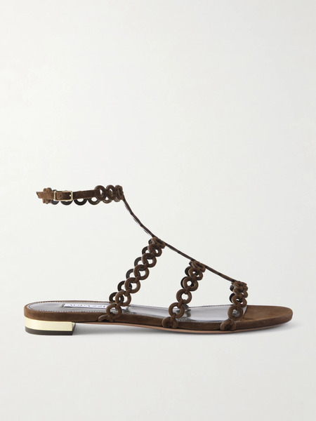  Aquazzura Aquazzura - Infinity Suede Sandals - Dark Brown 