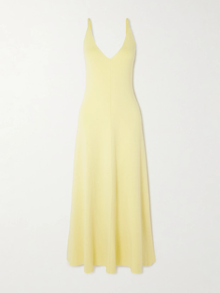  Arch4 Arch4 - Clarbeston Cotton, Silk And Cashmere-blend Maxi Dress - Yellow 