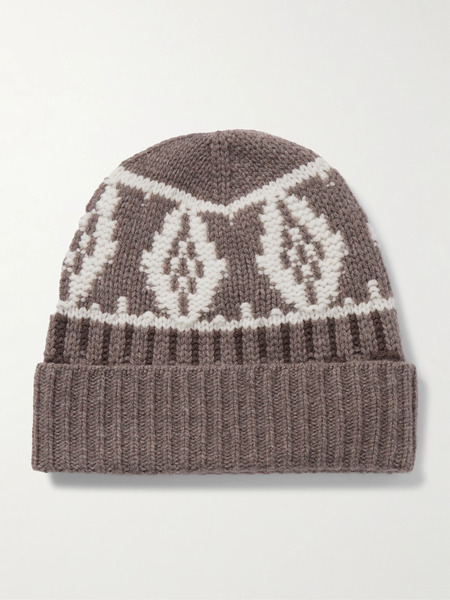  Arch4 Arch4 - Lorenz Fair Isle Cashmere Beanie - Taupe 