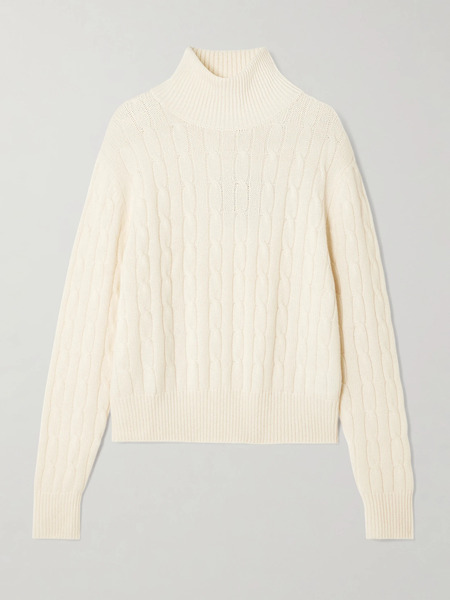  Arch4 Arch4 - Patrizia Cable-knit Cashmere Turtleneck Sweater - Ivory 
