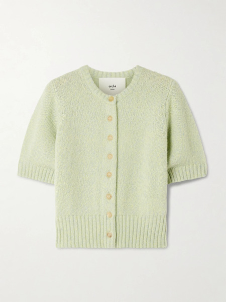  Arch4 Arch4 - Rome Cropped Organic Cashmere And Silk-blend Cardigan - Gray Green 