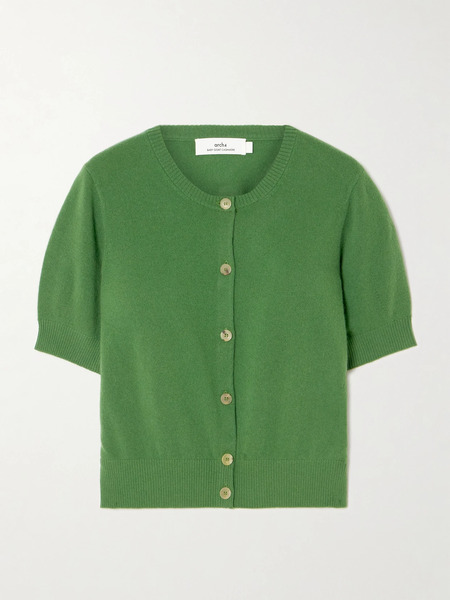  Arch4 Arch4 - Stanley Cropped Cashmere Cardigan - Green 